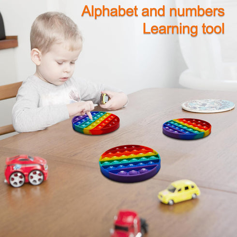 Alphabet Pop Fidget Toy Letters ABC Numbers, Learning Educational Toys Round Sensory Popper Games for Kids