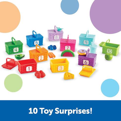Learning Resources 32-Piece Sorting Surprise Picnic Baskets, Toddler Sorting & Matching Skills Toy for Ages 3+