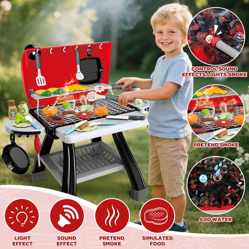 35pcs Set, Set, Set, Playset Set, Playset Kitchen Toy Toy BBQ Grill Cooking Toy Little Chef Play, Kids Grill