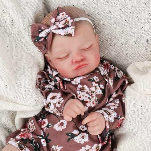 Reborn Baby Girl Dolls - 20 Inch Lifelike Newborn Baby with Realistic Veins for Kids Age 3+, Brown