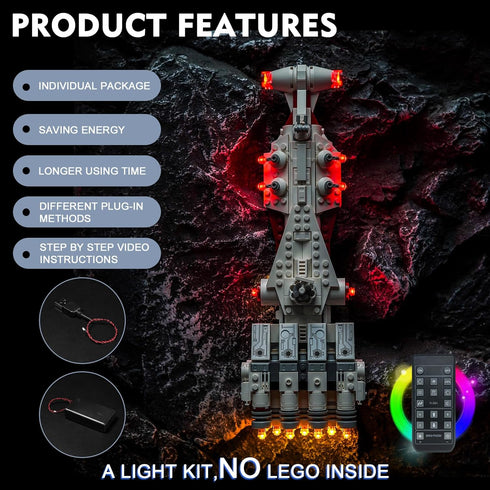 BrickBling LED Light Compatible with Lego 75376 Tantive IV, Remote Control Version Lighting, No Model Included