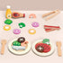 Set 24 36 Pillowhale Wooden Pretend Play Food for Kids Kitchen, Pcs Play Kitchen Accessories with Fruits, Vegetables