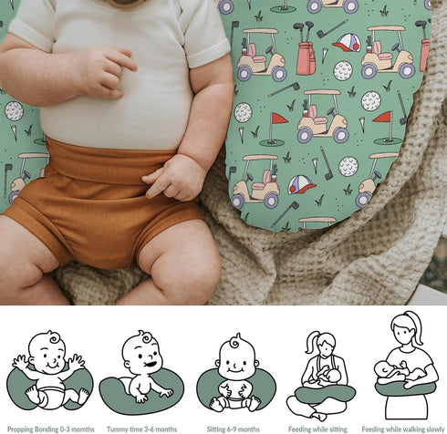 Golf Baby Nursing Pillow Covers for Boy Girl Sports Golfing Nursery Feeding Pillowcase for Breastfeeding Pillows Golf