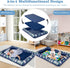 Set 4 2-in-1 Costzon Inflatable Toddler Travel Bed, Kids Air Mattress w/Electric Pump, Sides Safety Bumper
