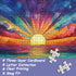 PICKFORU 1000 Sunset Impossible Puzzle for Adults Pieces, Ocean Puzzles with Colorful Rainbow Gradient, Magic Nature