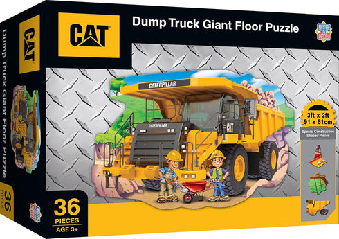 MasterPieces Floor Puzzle - Jumbo Size 36 Piece Jigsaw Puzzle for Kids - Caterpillar Dump Truck Tractor, 3ftx2ft