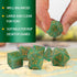 LUCKY-M DND Dice Set - Polyhedral Black Dice with Case for Dungeons and Dragons RPG Gift (Green)