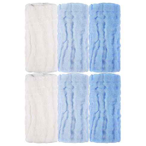 Pack 6-12x12 inches MUKIN Baby Washcloths - Soft Face Cloths for Newborn, Absorbent Bath Wipes, Burp Cloths or Towels