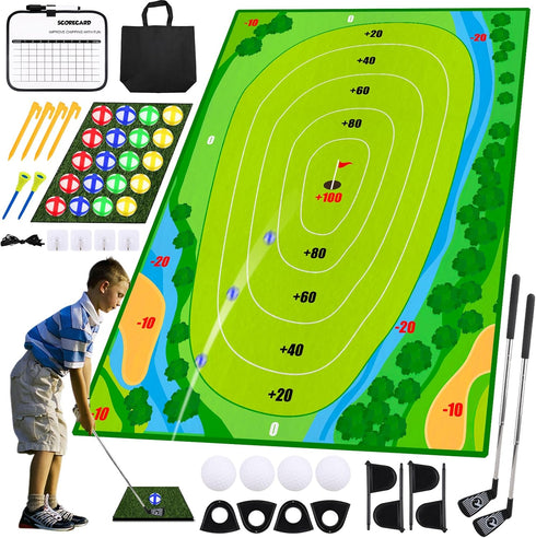 Golf Chipping Game, Battle Royale Indoor Sticky Golf for Kids Outdoor Games, Green