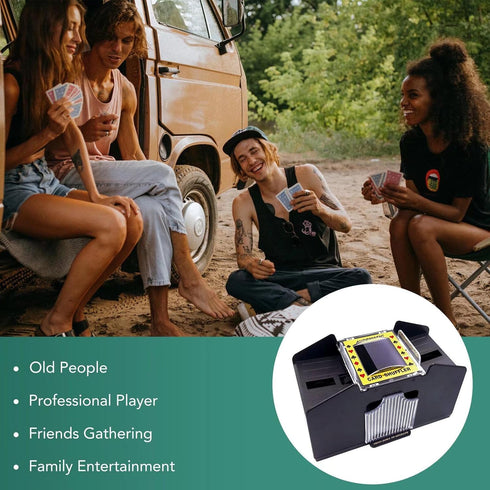 Automatic Card Shuffler, Battery Operated Card Dealer Machine for UNO, Blackjack, Texas Hold'em Home Games