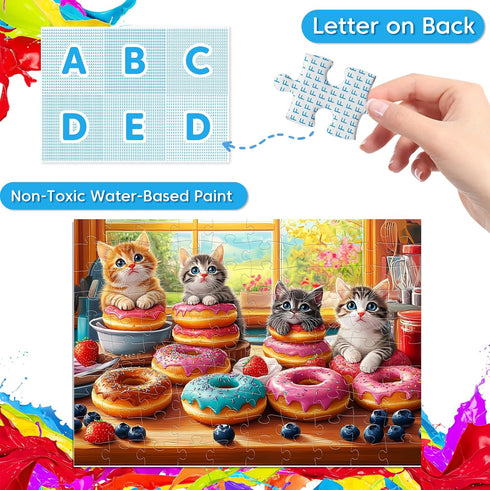 Jeacirio 4-Pack 100 6-8 8-10 100 4-6, Piece Puzzles for Kids Ages Year Old Large Piece Puzzles for Seniors Pieces
