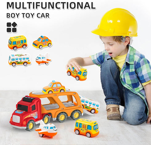 2-4 3-5, 5 1 3+. Veslier Toddler Toys Car for Boys Girls Age in Carrier Transport City Vehicles Toys,Kids Toy Cars