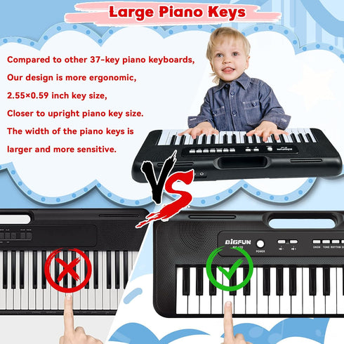 Yemona 37 3-6, 3 4 5 6 Keys Piano for Kids Age Kids Piano Keyboard with Microphone Portable Beginners Musical Piano