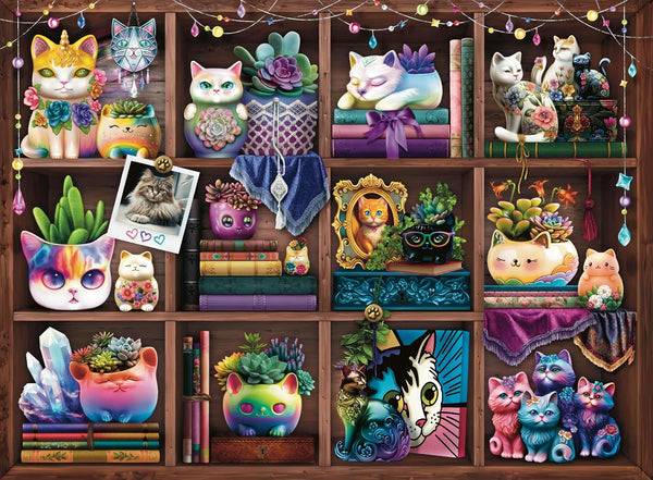 Ravensburger Cats and Succulents Jigsaw Puzzle - 500 Pieces for Adults, Relaxing Activity with Unique Artwork