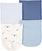 Carter's Baby Boys 4 Pack Cotton Burp Cloths (Ivory/Blue)