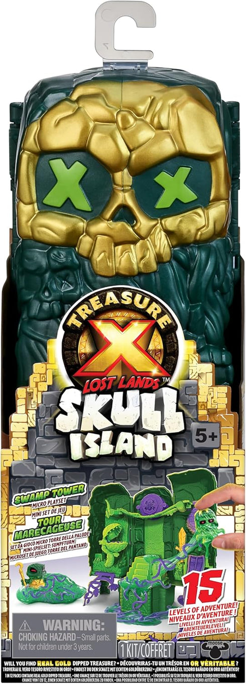 TREASURE X Lost Lands Skull Island Swamp Tower Micro Playset - 15 Levels of Adventure with Action Figures