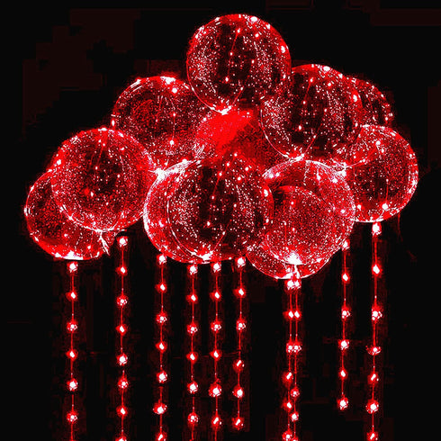 Yongxiang 10 PACKS LED Bobo Balloons,Transparent LED Light Up Balloons,Helium Style Glow Bubble
