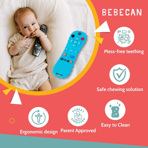 Silicone Baby Remote Teether, Safe BPA Free Control Toy, Perfect Distraction for Baby, Remote Teether for Infants