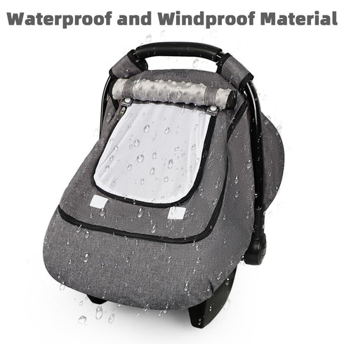 Cozy, GFU Winter Baby Car Seat Cover Waterproof, Windproof Car Seat Covers for Newborns with Double-Layer Window