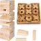 Glintoper Tic Tac Toe & Tumble Tower Blocks Game Set - Classic Wood Stacking & XOXO Strategy Game for Kids