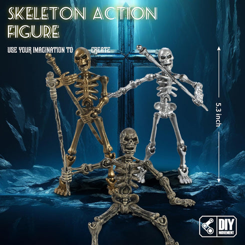 6 Pack T13 Set, Dummy 13, 13 3D Action Figures Skeleton Action Figure, Titan Mini Skeletons, Action Figures for Boys