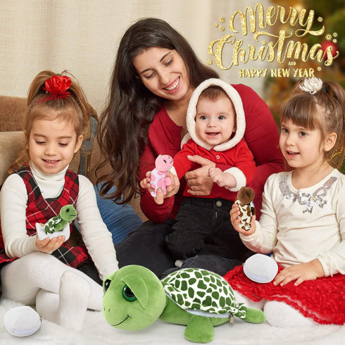 14'' Mommy 3 2 Tummy, MorisMos Sea Turtle Stuffed Animal with Babies, Stuffed Turtle with Babies & Plush Eggs