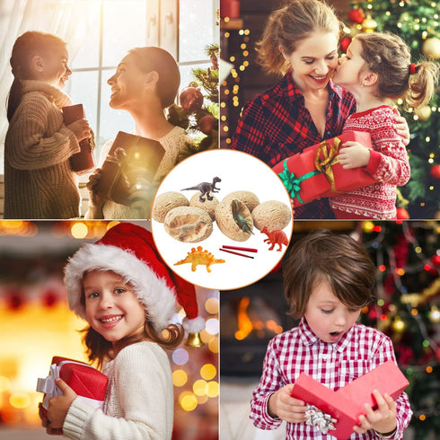 Dinosaur Eggs Excavation Dig Kit, Break Open 12 Dinosaur Eggs to Discover 12 Cute Dinosaurs, STEM Crafts Birthday Gifts