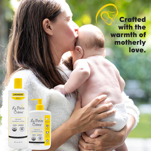 (8 oz) La Petite Creme French Premium Liniment Baby Lotion - Diaper Cream Alternative to Wet Wipes - Gentle Moisturizer