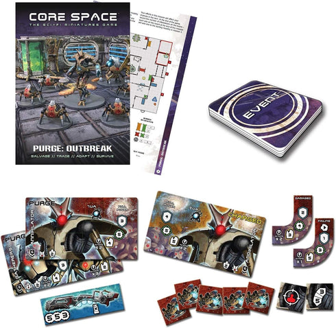 Battle Systems BSGCSE003 Core Space Purge Outbreak Expansion, 28mm Miniatures with Modular 3D Terrain