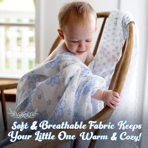 Set, 70% 30% 47 47 inches, Set 2 Baby Swaddle Blanket Muslin Swaddle Blanket for Girls & Boys, Soft Silky Receiving