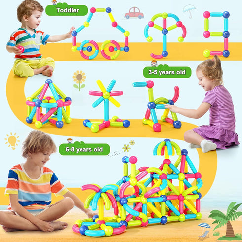 Magnet Toys for 3 Year Old Boys & Girls, Montessori Toys for Toddlers Kids, Magnetic Blocks Building Gift