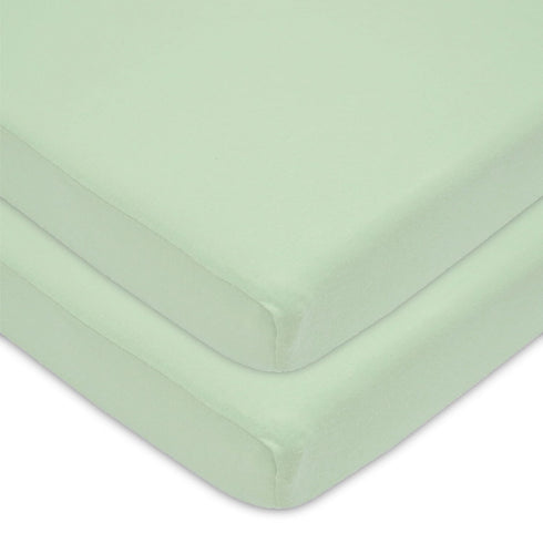 American Baby Company 2 Pack 100% Natural Cotton Fitted Mini Crib Sheets 38" x 24" - Soft & Breathable