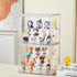 Case,2 Pack 3 2 Clear Acrylic Display Tier Adjustable Display Box Stand with Movable Plates, Small Showcase Magnetic