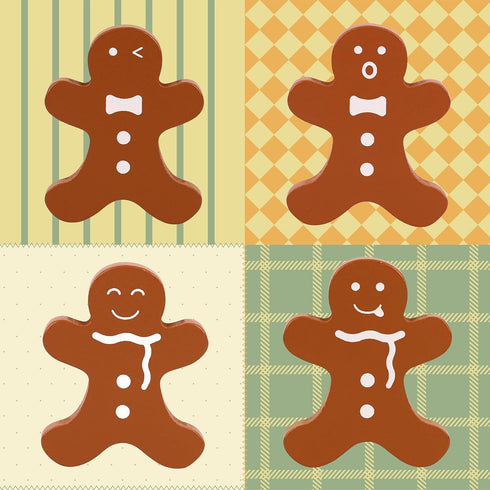 Set, 18 Set 3+ Pillowhale Wooden Gingerbread Cookie Baking Pcs Pretend Play Kitchen Toy with Whisk, Bowl, Tray, Rolling