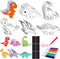 Gemscream 30 Pcs Dinosaur Painting Crafts Kit for Kids Magnets Color Your Own