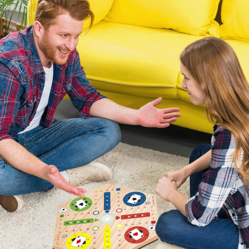 Extguds 6 4 6 30 1 1 Fast Track Marble Board Game, Wahoo Board Game Double Sided Painted, Fast Track Board Games