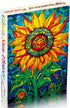 Bgraamiens Puzzle-Glass Sun Flower-1000 Pieces Rectangle Puzzle Stained Glass Art Color Challenging Beautiful Jigsaw Puzzles for Adults and Kids(Glass Sun Flower)