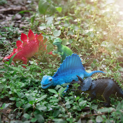 Dinosaurs Toys 12-Pack, 5" to 7" Realistic Dinosaur Figures with Book, Great Gift Set for Kids