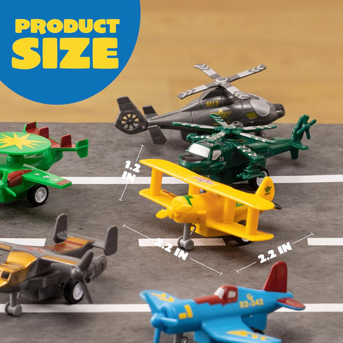 16 Playset, 3+ JOYIN Pcs Pull Back Airplane Toys, Boys Plane Aircraft Incl Helicopter, Fighter, Bomber, Gifts