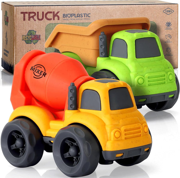 Toddler Toys for 1 Year Old Boy, Dump Truck and Mixer Cement, BPA Free Outdoor Toys for Toddlers 1-3