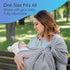 100% Ring Sling Baby Carrier - USA Lab Tested, Natural Cotton Muslin, Breathable & Ergonomic Ring Sling Grey