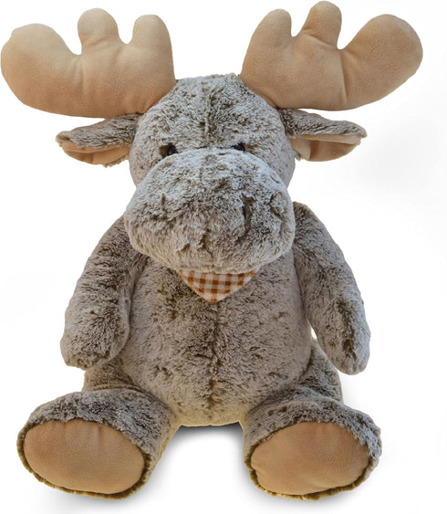 DolliBu Plush Moose Stuffed Animal Pillow - Super Soft Animal Pillow for Kids, Cozy Nap Buddy, 18 Inch