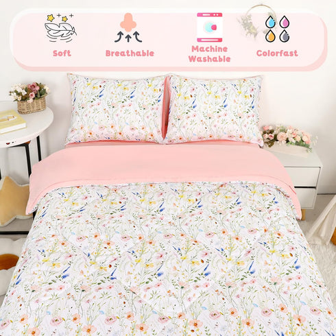 Set 5 Set Twin Size Toddler Bedding for Girls- Piece Toddler Girl Bedding, Super Soft & Lightweight Toddler Comforter