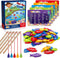 SpringFlower Wooden Magnetic Sight Word Fishing Game - Educational Toy for 3-6 Year Old Kids, Boys & Girls, Homeschool