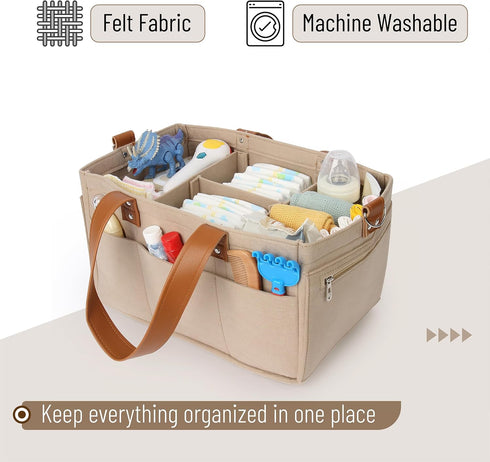 Mr. Pen Baby Diaper Caddy Organizer, Leather Strap, Portable Diaper Organizer for Changing Table