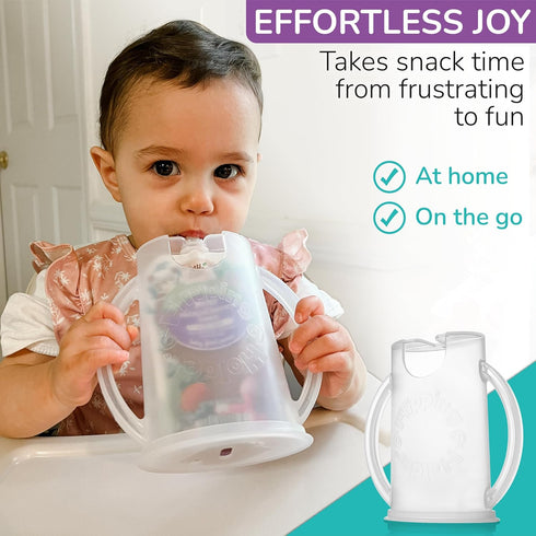 Squeeze Proof Food Pouch Holder for Toddlers, Mess Free Juice Box Drink and Applesauce Snack Holder