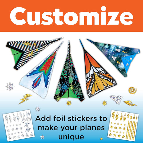 80 6+) Creativity for Kids Stunt Squadron Fold & Launch Paper Airplanes: Create Paper Airplanes, STEM Science Kit