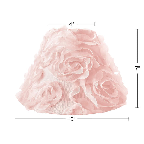 Sweet Jojo Designs Pink Floral Rose Lamp Shade - Solid Light Blush Flower Luxurious Elegant Princess Vintage Boho