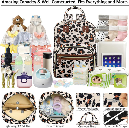Backpack Diaper Bag Tote for Women Large Capacity, Baby with Insulated Pockets Multifunctional Bags For Girl Boy