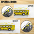 Die Cast Metal Toys Buses Set, 1:64 Scale Double Decker City Bus Vehicles, Openable Doors, Pull Back Cars for Kids